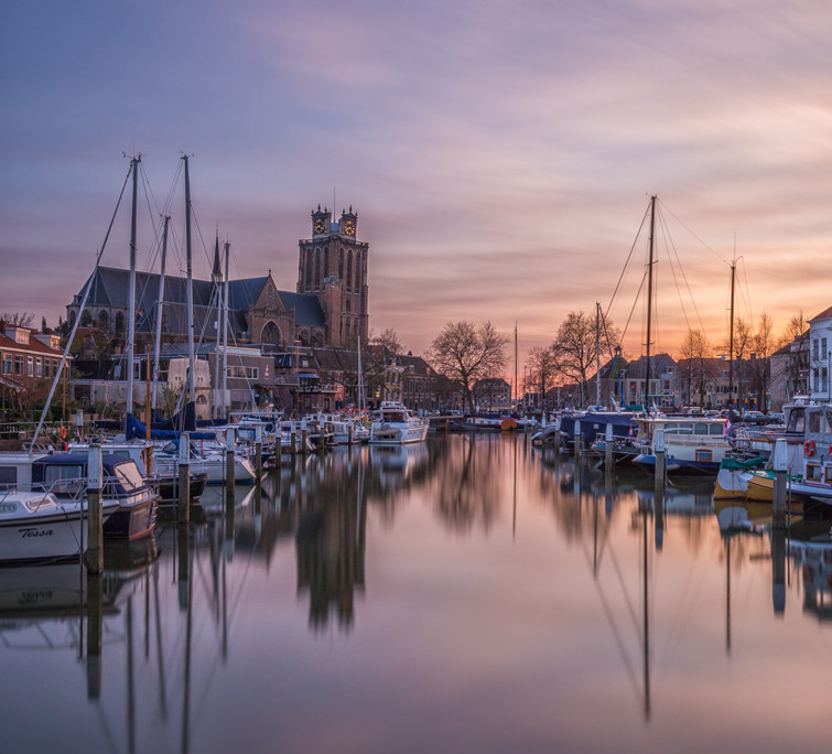 Foto's Dordrecht - Grote Kerk Dordrecht bij zonsondergang | Tux Photography